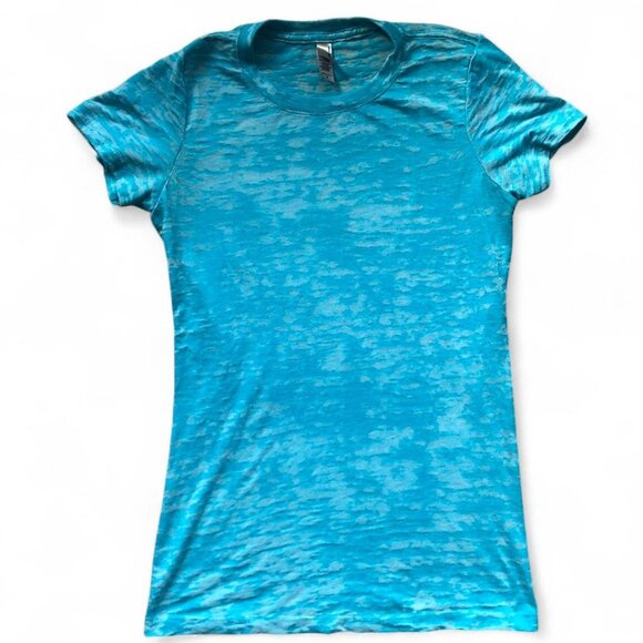 00s Aqua Blue Burn-Out Tee - Picture 3 of 5